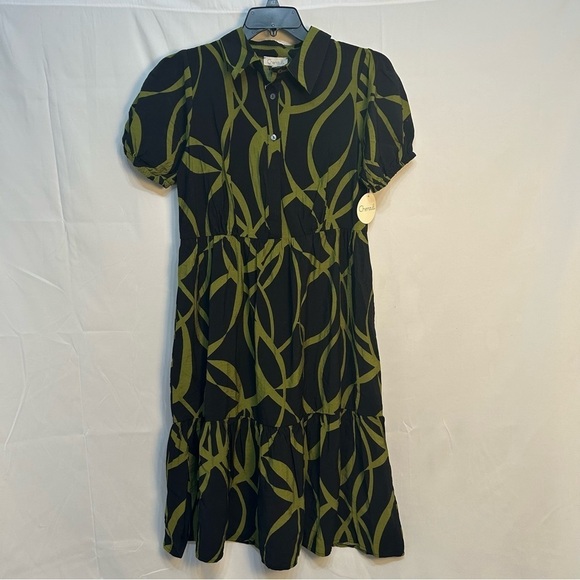 Chenault Print Tiered Midi Dress Size M - Picture 6 of 10